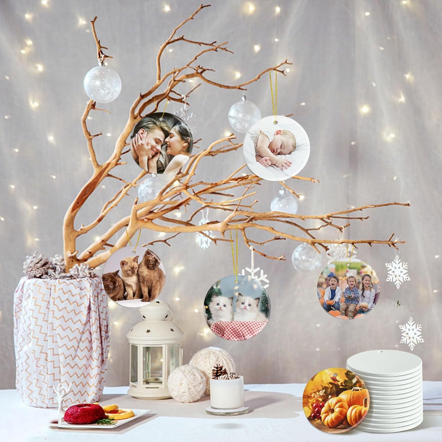 Sublimation Ornament Blanks Bulk, Sublimation Christmas Ornament Blanks Ceramic Sublimation