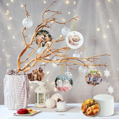 Sublimation Ornament Blanks Bulk, Sublimation Christmas Ornament Blanks Ceramic Sublimation