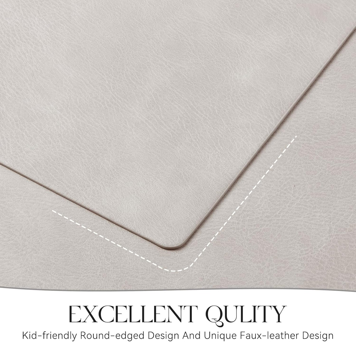 MOSAYT Vinyl Placemats Set of 6-12 X 17 Inch - Faux Leather 100% Waterproof Oil-Proof Wipeable PU