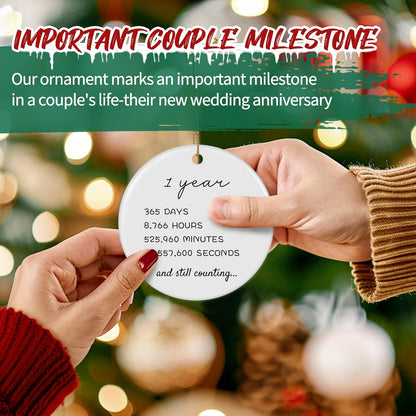 Personalized 1-60 Years Wedding for Couple Parents Ceramic Personalized Christmas Ornaments 2025