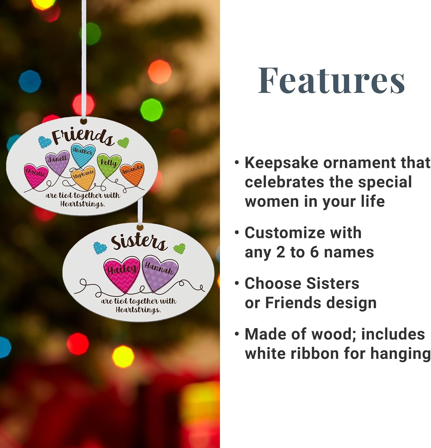 Let’s Make Memories Personalized Christmas Ornament - for Sisters - 2024 Christmas Ornament