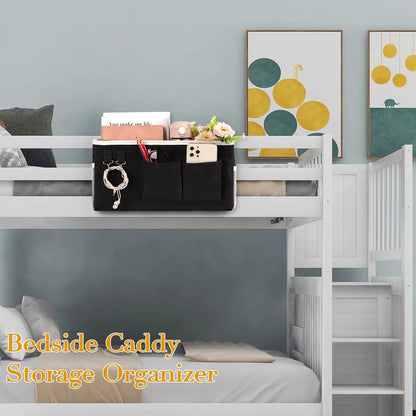 Bedside Storage Caddy/Bedside Hanging Storage Bag for Headboards Bunk Beds Dorm Rooms Book Phone