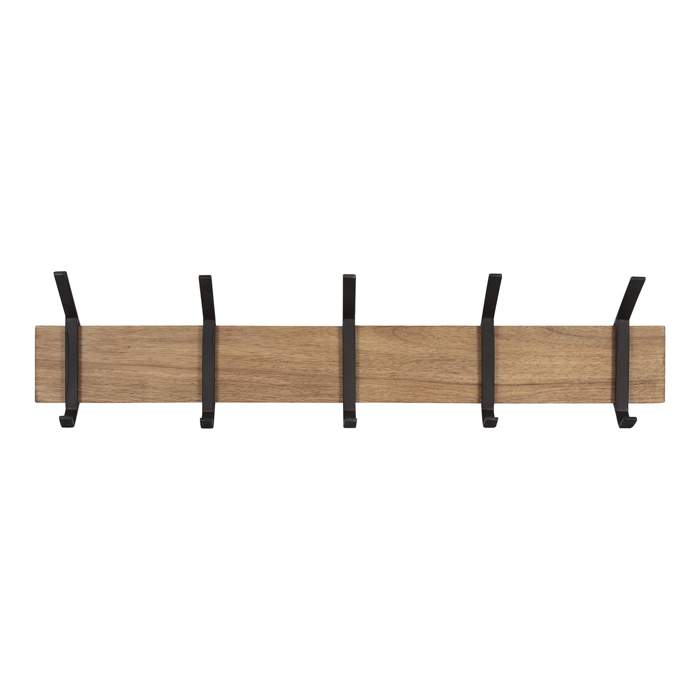 Kate and Laurel Rossmore Farmhouse 5-Hook Wall Hanging Coat Rack, Natural Rustic Wood, Modern