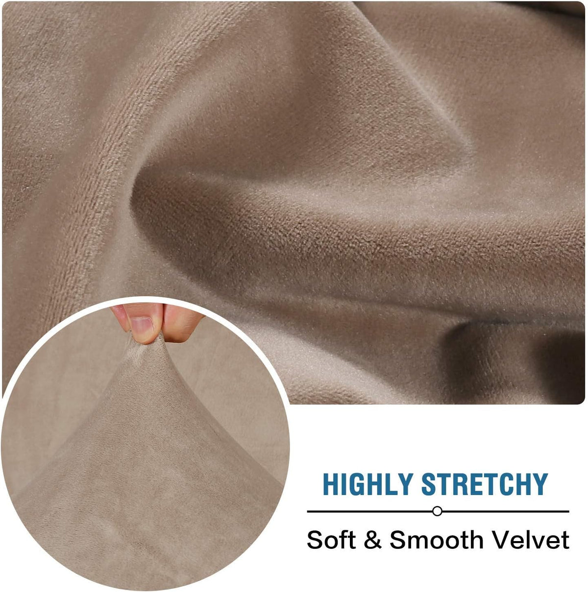 H.VERSAILTEX Velvet Stretch Couch Cushion Cover Plush Cushion Slipcover for Chair Loveseat Sofa