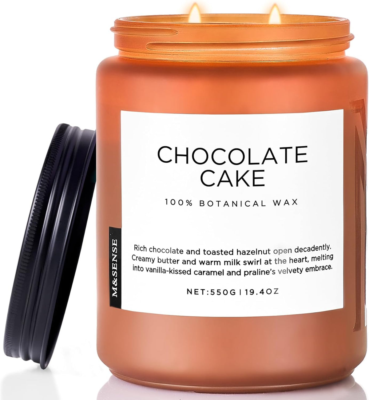 M&SENSE Chocolate Layer Cake Scent Candles, Large 19.4oz Natural Soy Wax 110 Hours Burn Time Clean