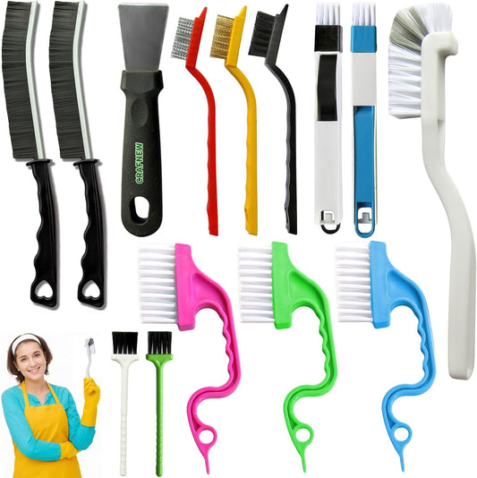 14Pcs Small Crevice Cleaning Brush Set, Groove Gap Cleaning Tool for Cleaning Kitchen,Bathroom