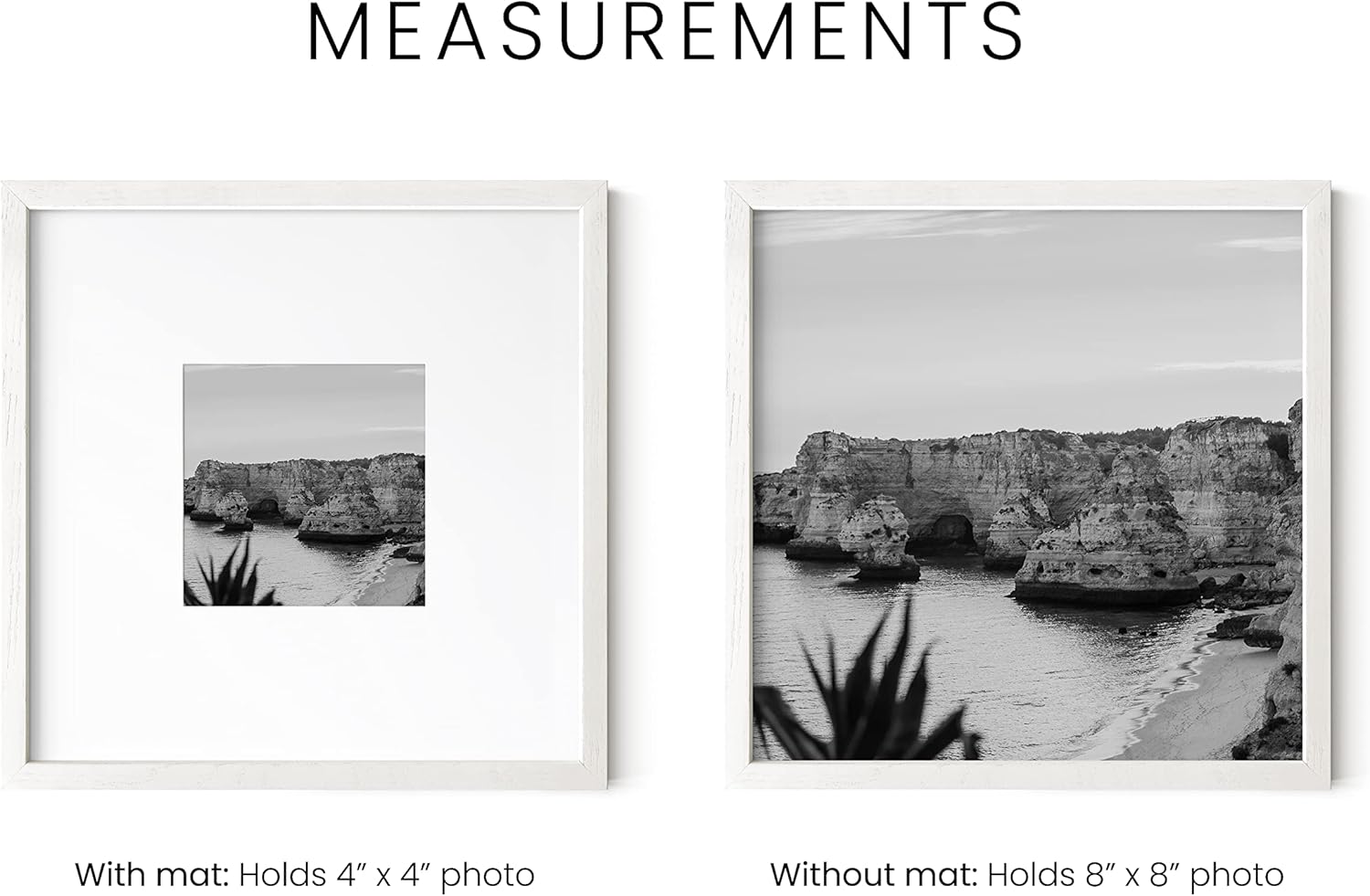 HAUS AND HUES 8x8 Square Picture Frames Set of 15 - Oak Wood Gallery Wall Frames, White