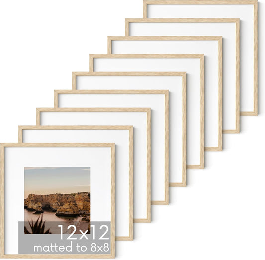 HAUS AND HUES Square Picture Frames 12 x 12 Set of 9 - Photo Gallery Wall Frame Set, Wood 12x12