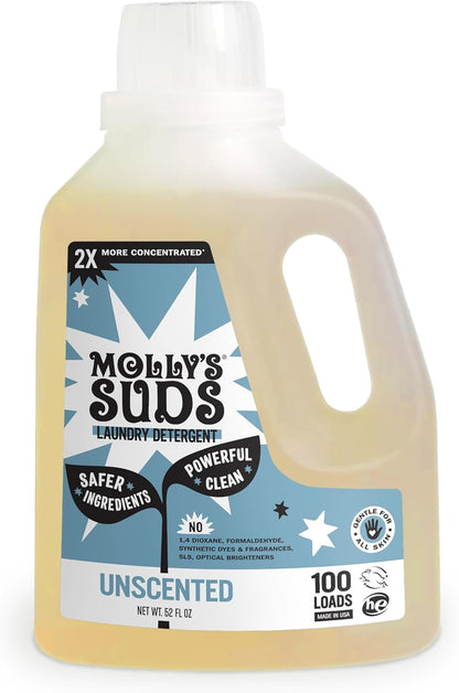 Molly's Suds Liquid Laundry Detergent | Clean Laundry Detergent Soap for Sensitive Skin | 2x