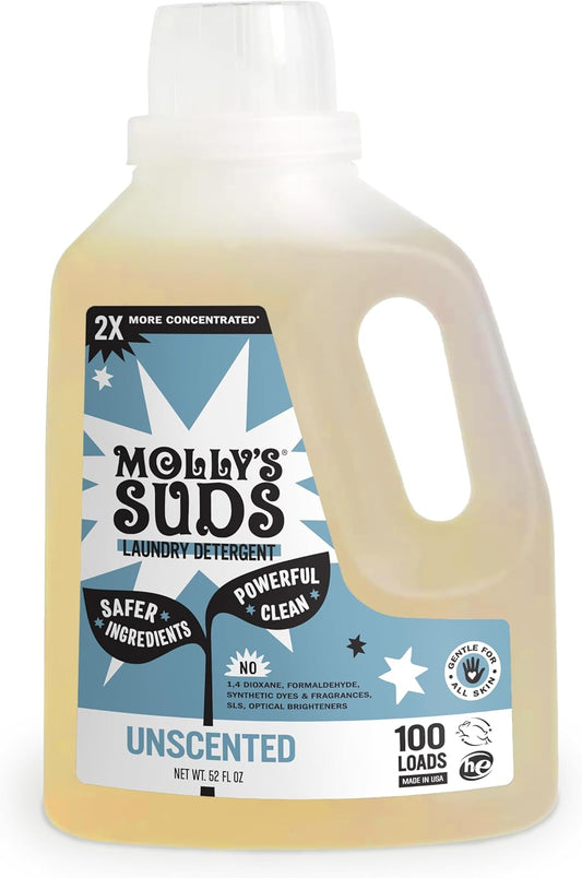 Molly's Suds Liquid Laundry Detergent | Clean Laundry Detergent Soap for Sensitive Skin | 2x
