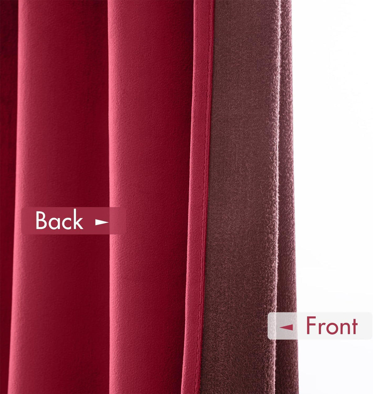 MIULEE Berry Velvet Curtains Thermal Insulated Blackout Curtain Drapes for Bedroom Living Room