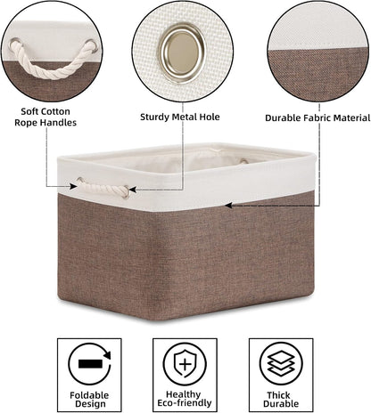 Bidtakay Baskets Fabric Storage Bins for Shelves [3-Pack] Decorative Storage Baskets for Organizing