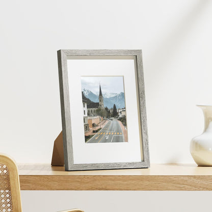 Vittanly 9x12 Picture Frames Set of 9, Shatter Resistant Plexiglass, Display 6x8 Pictures with Mat