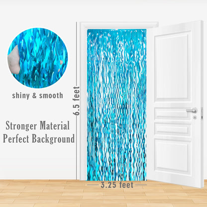 GOER 3.2 ft x 6.5 ft Metallic Tinsel Foil Fringe Curtains Party Photo Backdrop Party Streamers for
