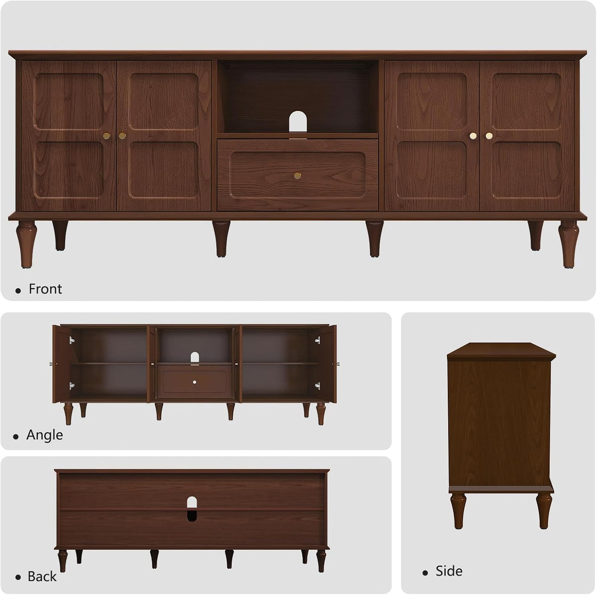 ARTPOWER 67'' Mid-Century Modern TV Stand with Storage Drawer and Doors, Long TV Stand with