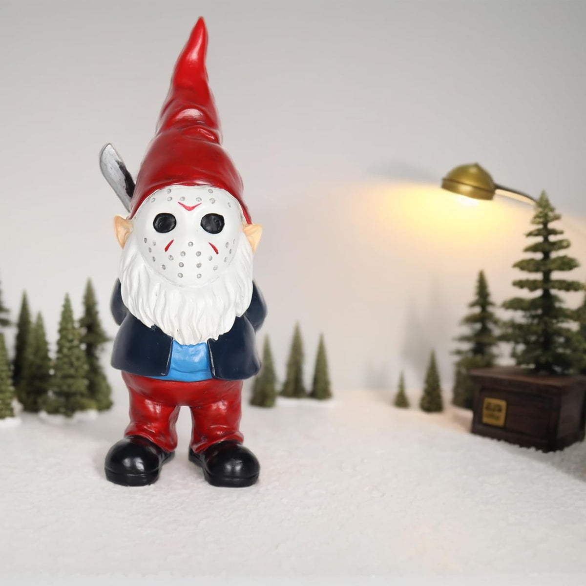 Horror Garden Gnome Decor - 5.5" Halloween Outdoor Statue, Spooky Valentines Gifts & Creepmas
