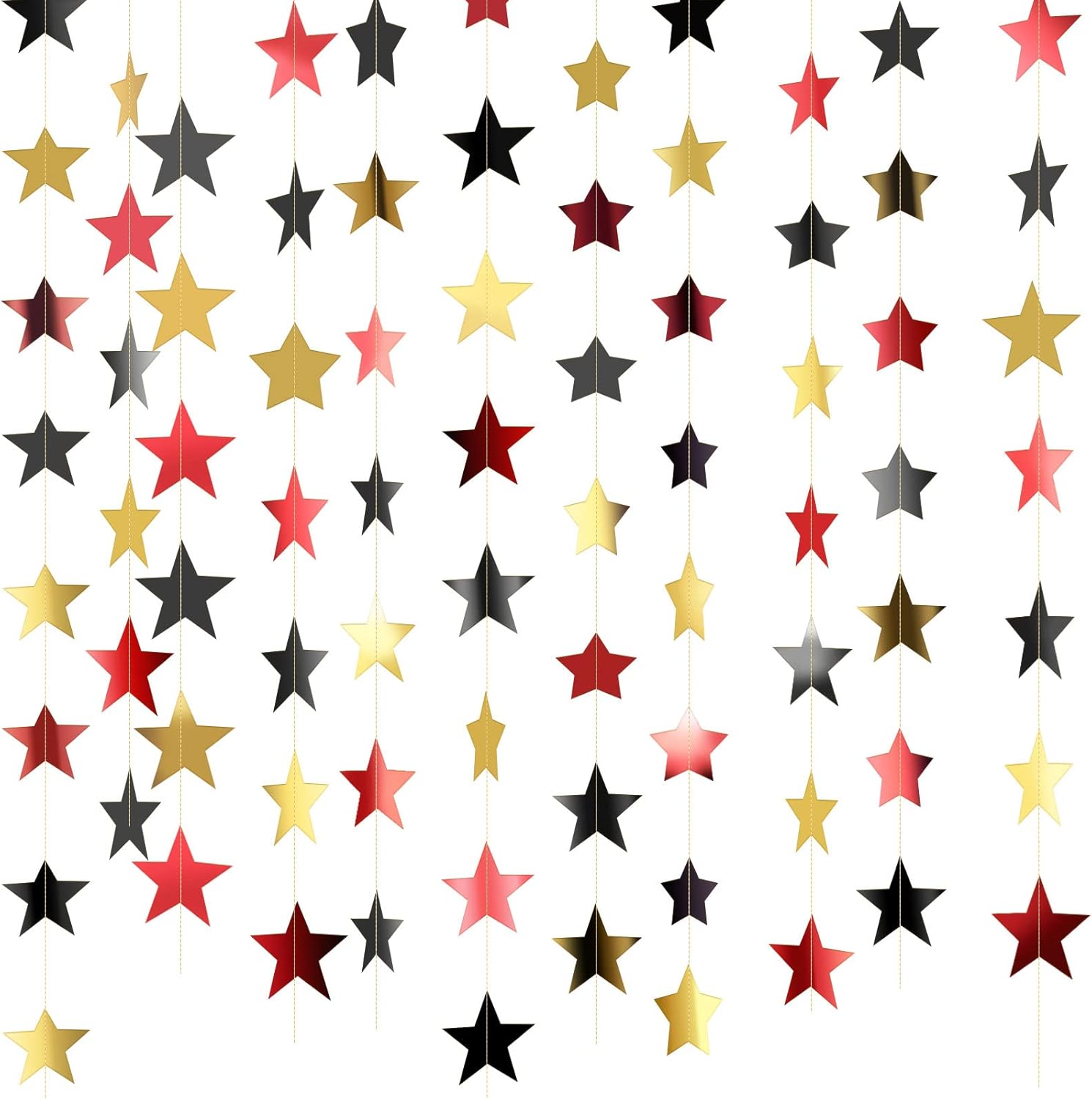 Patelai Glitter Star Garland Banner Decor 130 Feet Star Hanging Bunting Banner Twinkle Backdrop for