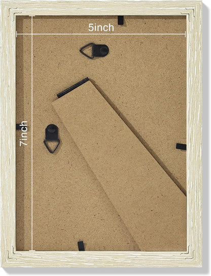 Vittanly 5x7 Picture Frames Set of 9, Shatter Resistant Plexiglass, Display 4x6 Pictures with Mat