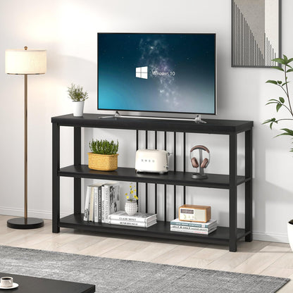 FOLUBAN Entryway Table, Modern Sofa Console Table with 3 Tier Storage Shelf for Living Room Hallway