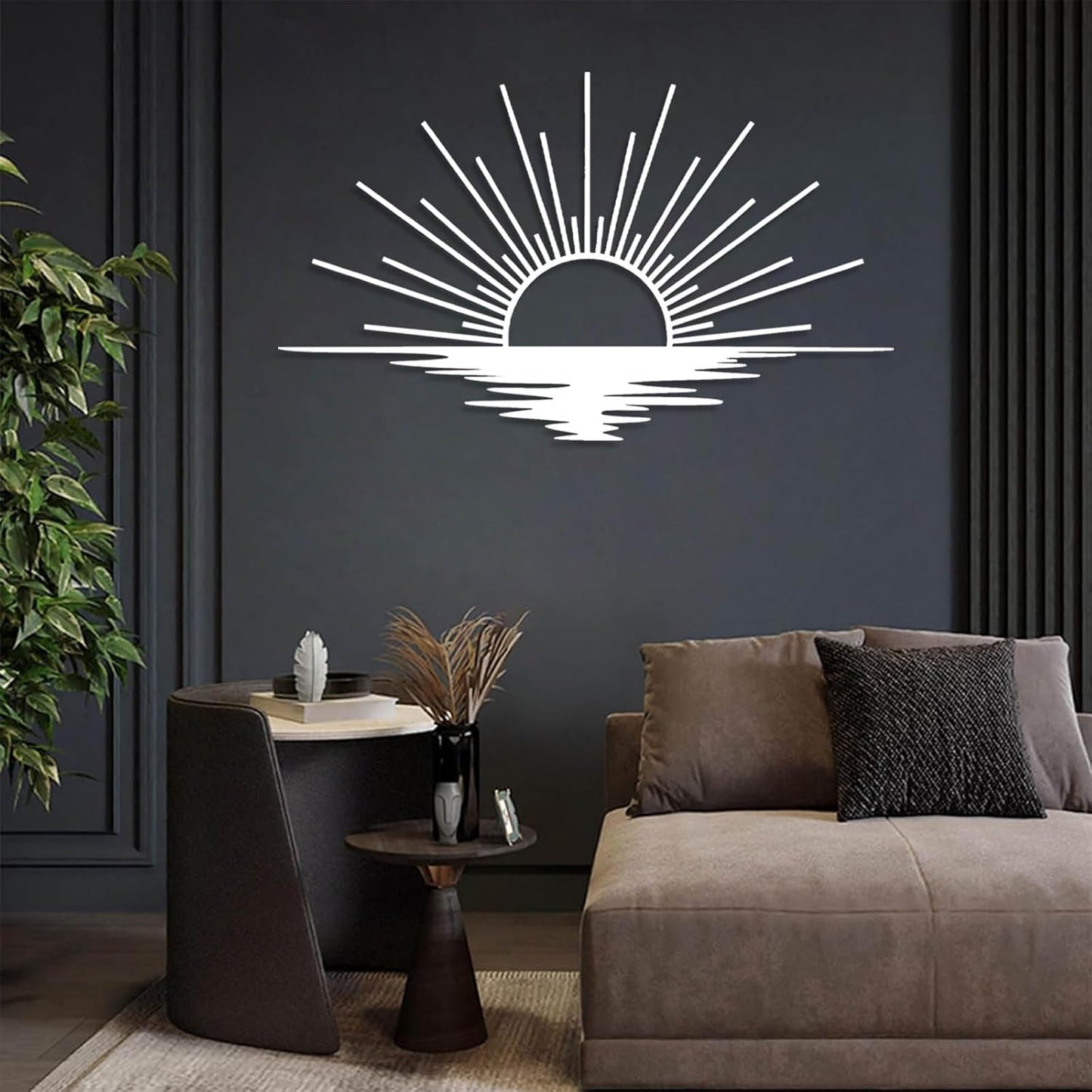 Sunrise Metal Wall Art, Metal Sun Wall Decor, Sun Outdoor Wall Art, Abstract Sunrise Wall Decor