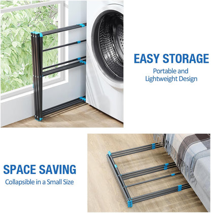 APEXCHASER Clothes Drying Rack, 3-Tier Laundry Drying Rack for Clothes, Expandable Metal Clothing