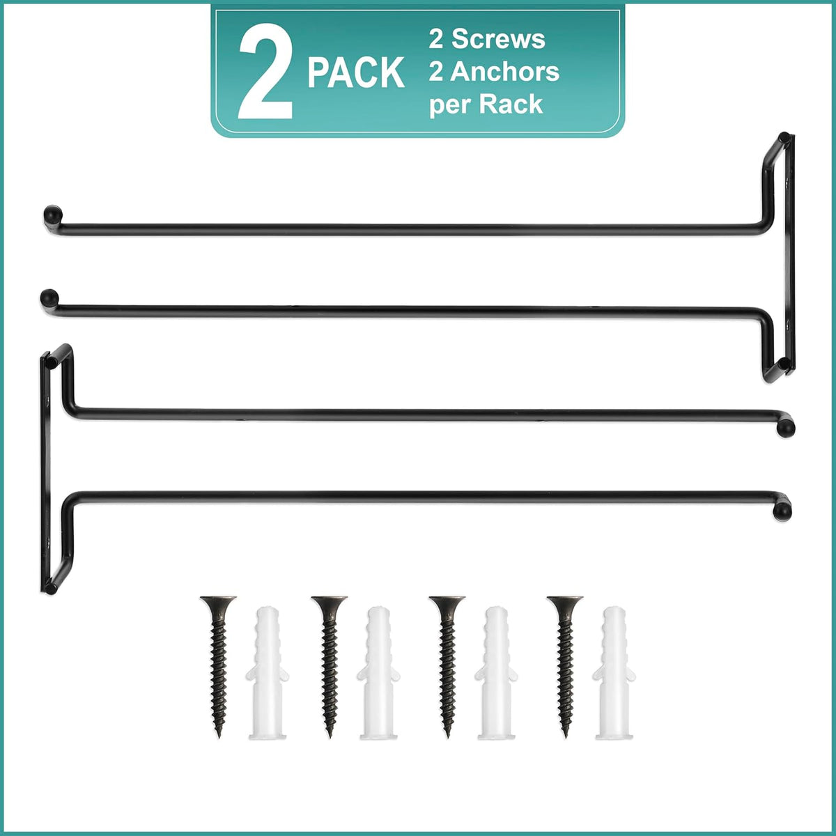 Sorbus Wall Mount Wine Rack + Under Cabinet Wine Glass Holder Set - Wine Rack Wall Mounted for Wine