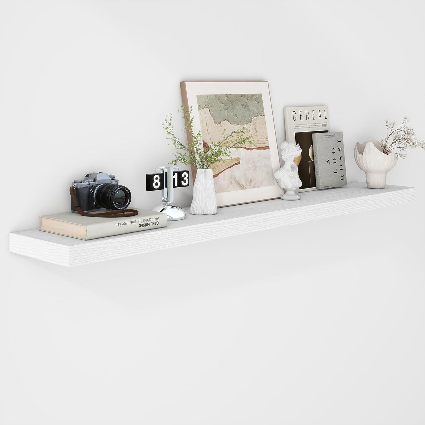 Fun Memories 55 Inch Floating Shelves - 9 Inch Deep Rustic Wooden Wall Shelves - Extra Deeper &