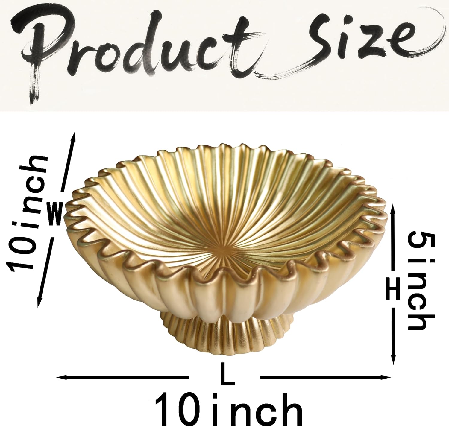 10" Large Decorative Bowl decor, Scalloped Bowls for Modern Home Decor,Ruffle Decor,Stylish Key