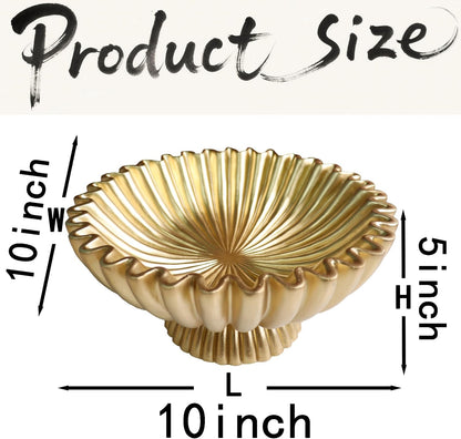 10" Large Decorative Bowl decor, Scalloped Bowls for Modern Home Decor,Ruffle Decor,Stylish Key