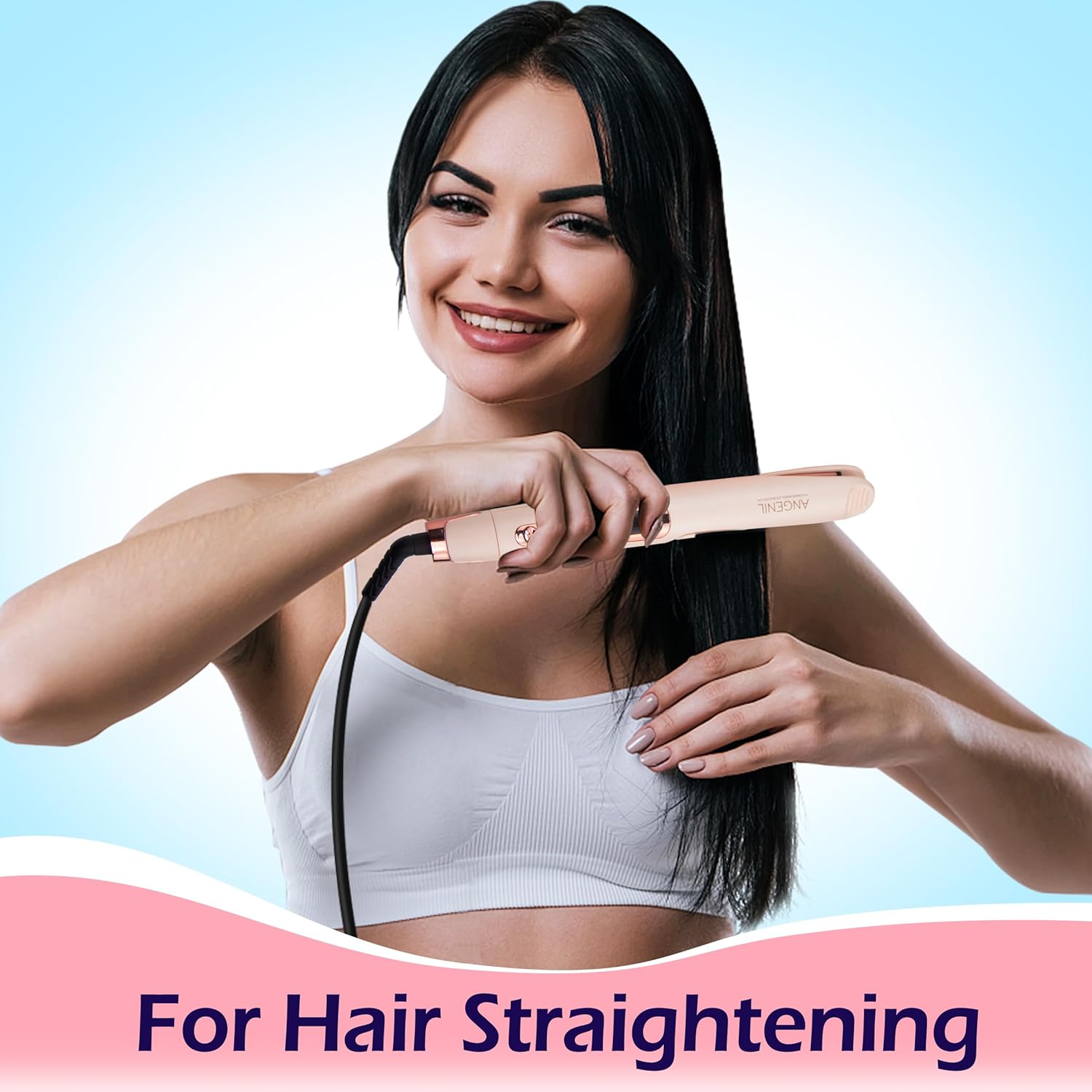 ANGENIL Pro Twist Flat Iron Hair Straightener, 2 in 1 Straightener and Curling Iron for Women