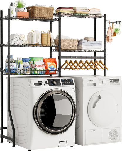 Over Washer and Dryer Shelves,Heavy Duty Laundry Room Storage Organization Clothes Drying Rack,5