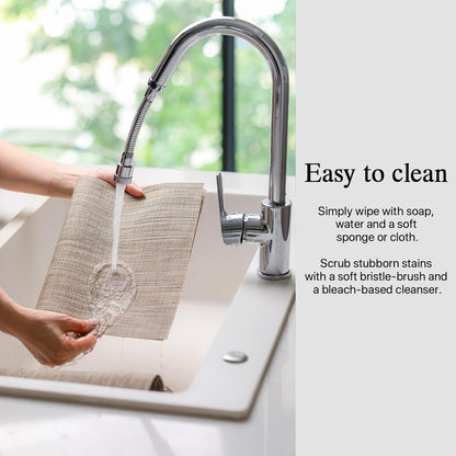 Placemats Set of 12 - Easy Clean Woven Vinyl Placemats for Dining Table, Indoor/Outdoor Place Mats