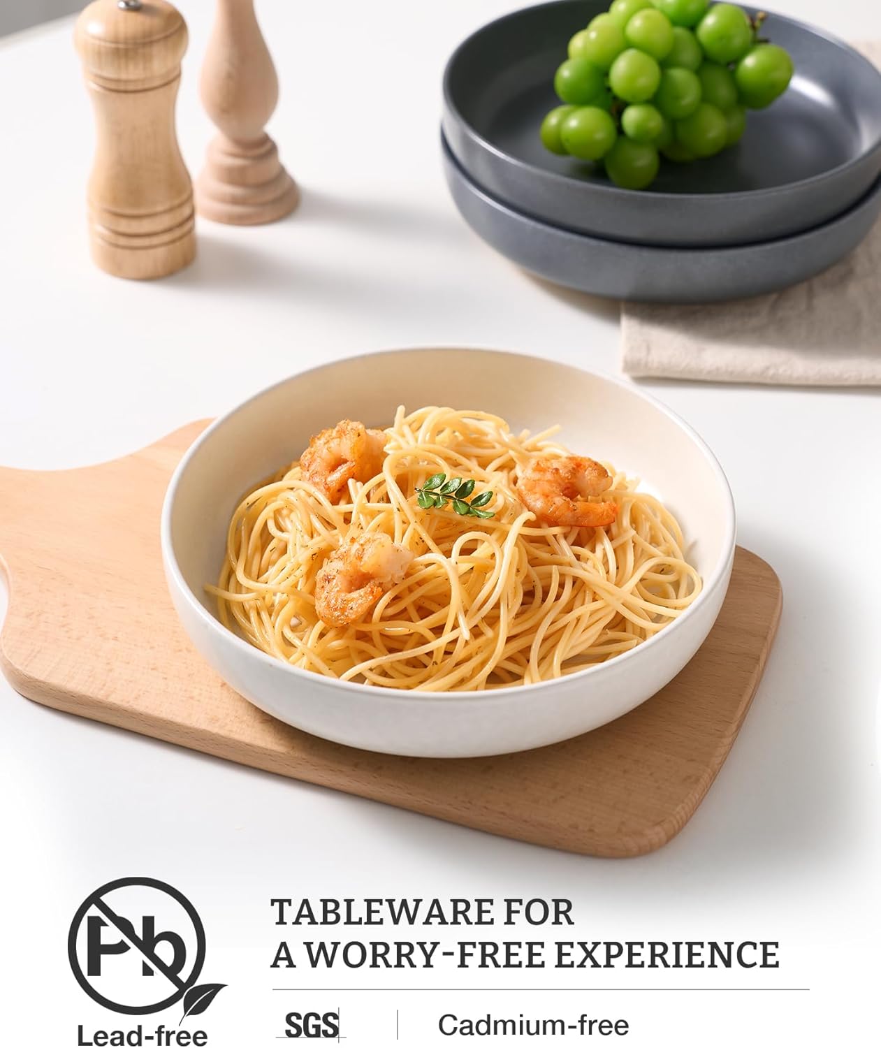 famiware Milkyway 33 oz Bowl Set, Pasta Bowls Set of 4, Salad Bowls, Double Reactive Glaze, Sturdy