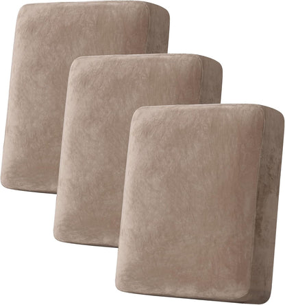 H.VERSAILTEX Velvet Stretch Couch Cushion Cover Plush Cushion Slipcover for Chair Loveseat Sofa