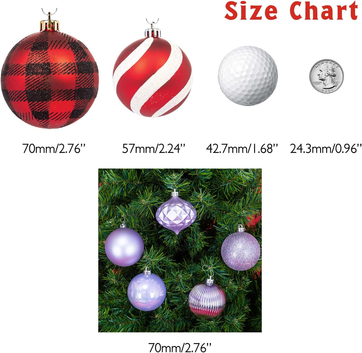Every Day is Christmas Ornaments, Shatterproof Christmas Tree Ornament Set, Christmas Balls