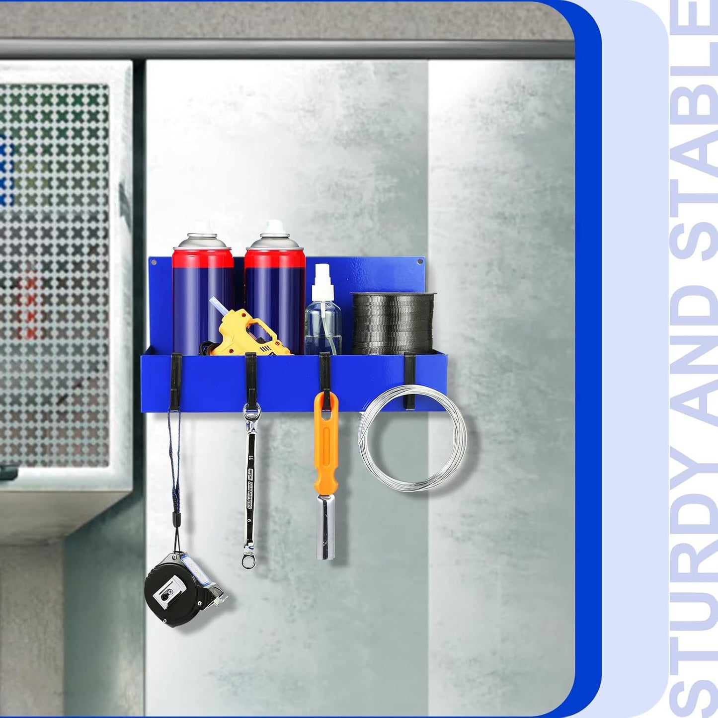 3 Pack Magnet Garage Organizer Magnetic Spice Rack for Refrigerator 20 lb Capacity Shelf Hanging