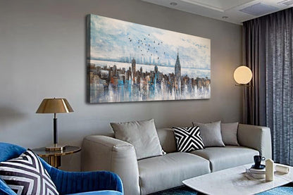 Arjun Cityscape Wall Art New York City Skyline Buildings Picture Modern Abstract Grey NYC Skyline