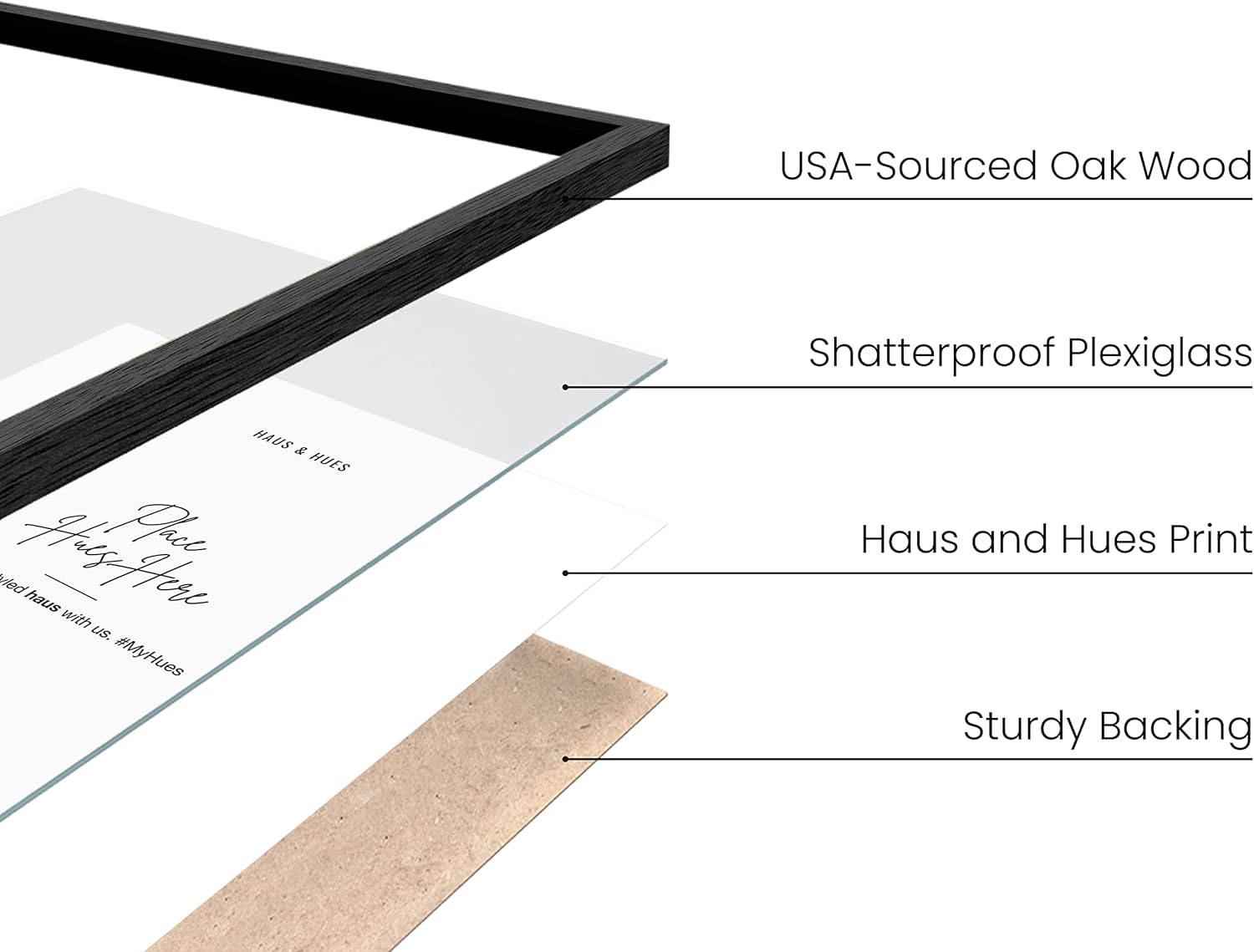 HAUS AND HUES Picture Frames for Wall - Set of 5 black photo frames, Photo Frame Collage, Bulk
