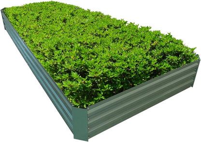 8x4x1ft Metal Raised Garden Bed Kit，Galvanized Garden Bed Box for Vegetables, Flowers, Herbs, and