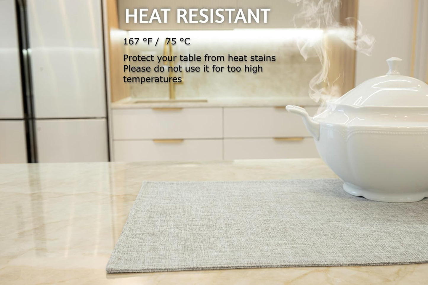 Placemat Set-Washable Place Mats for Parties, Elegant Table Mats for Kitchen Table, Set of 4 Dining