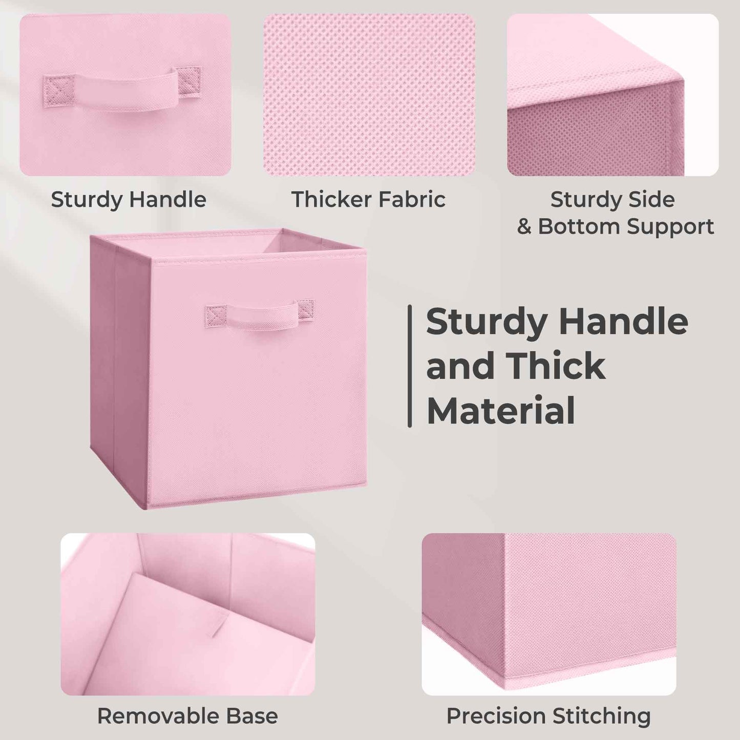 11x11 Storage Bins, Set of 4 Storage Cubes, Collapsible Cube Storage Box, Fabric Closet Organizers