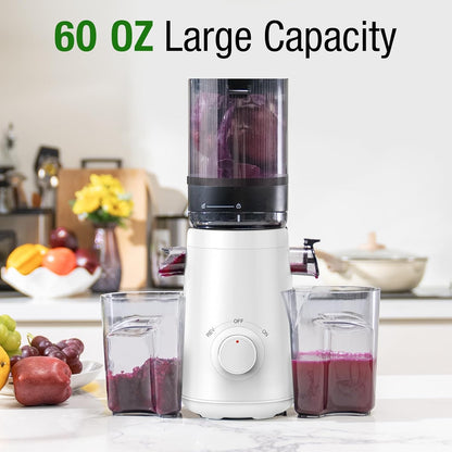 Juicer Machines, TUUMIIST Cold Press Juicer with 5.3" Extra Large Feed Chute Fit Whole Fruits &