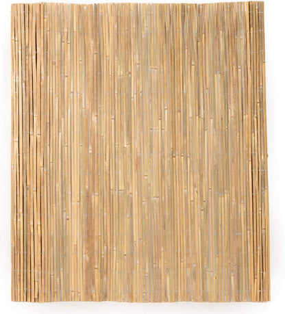 Mininfa Natural Bamboo Slat Screening, Eco-Friendly Privacy Slat Fence, Bamboo Screen Panel Roll