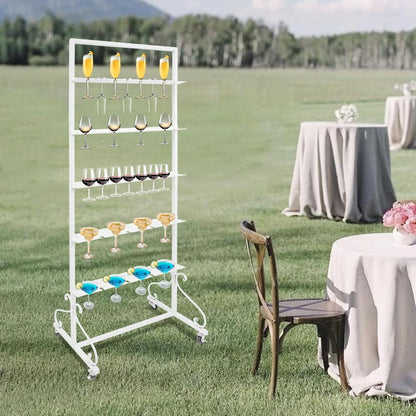 40 Slots Champagne Holder Stand for Party, Wine Glass Display Wall Holder, Stable Wine Glass