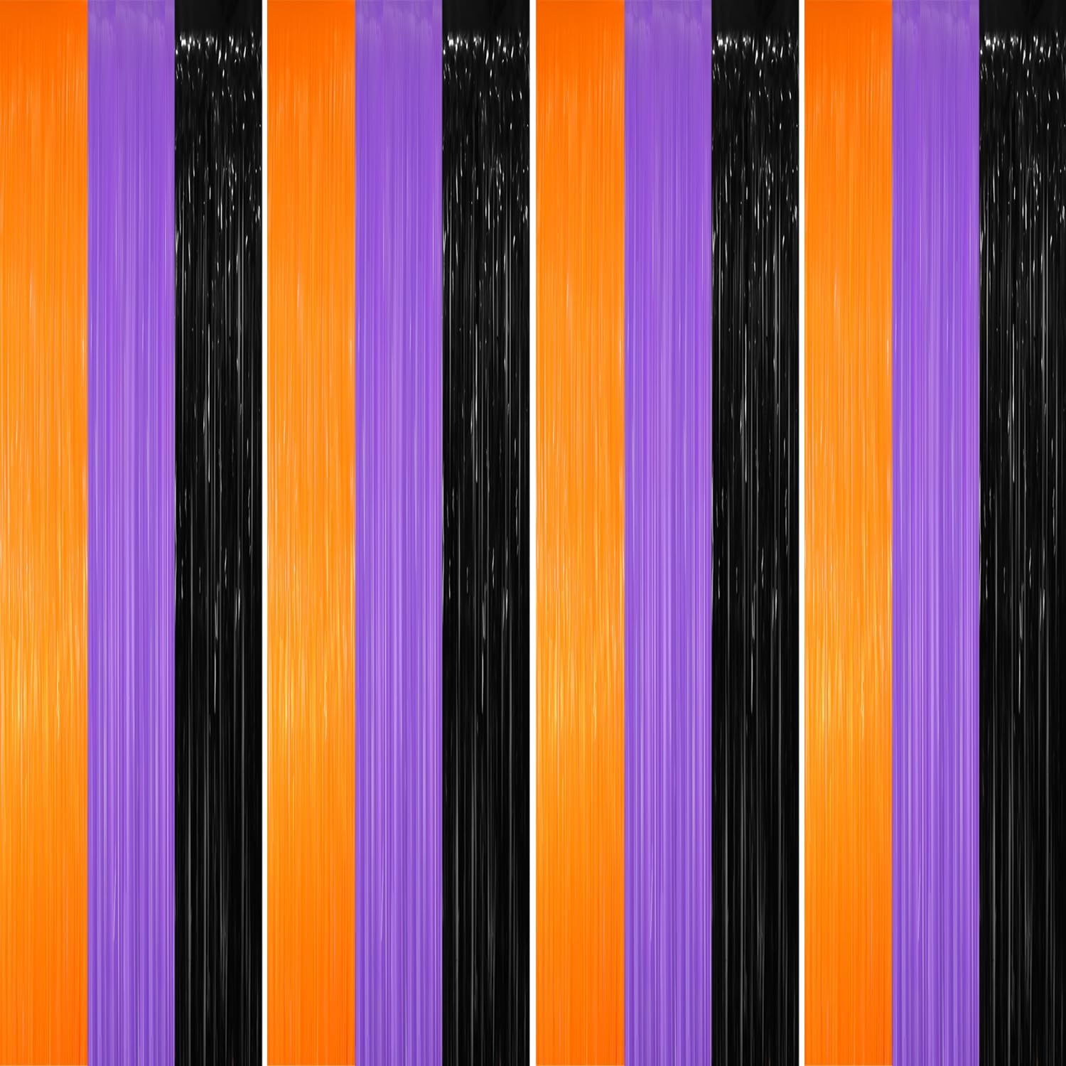 GOER 3.2 ft x 8.2 ft Metallic Tinsel Foil Fringe Party Backdrop for Halloween Birthday Graduation