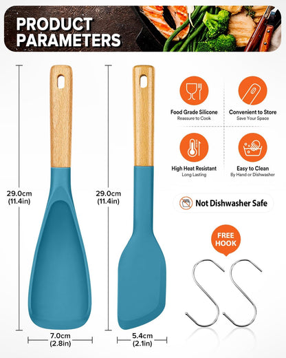 Cooking Spoon and Scraper for Nonstick Cookwares, Great for Cooking and Serving Durable BPA-Free
