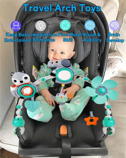 Baby Stroller Arch Mobile, Adjustable Musical Arch Toys Mobile for Crib with Universal Clamps