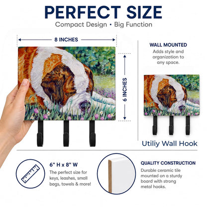 Caroline's Treasures 7445TH68 Saint Bernard Naptime Leash or Key Holder, Wall Hooks, Key Hooks