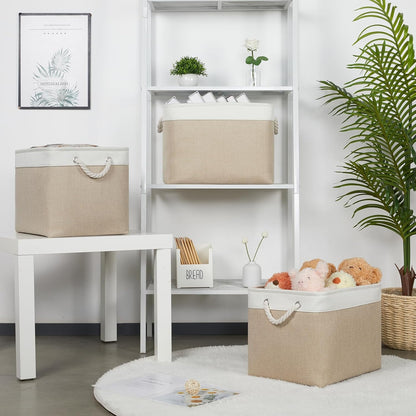 Bidtakay Large Storage Baskets for Organizing Fabric Closet Organizers Storage Bins with Handles
