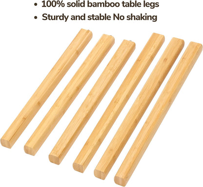 BAMEOS Bamboo Nesting Triangle End Table,Set of 2 Coffee Table Modern Minimalist Side Table for